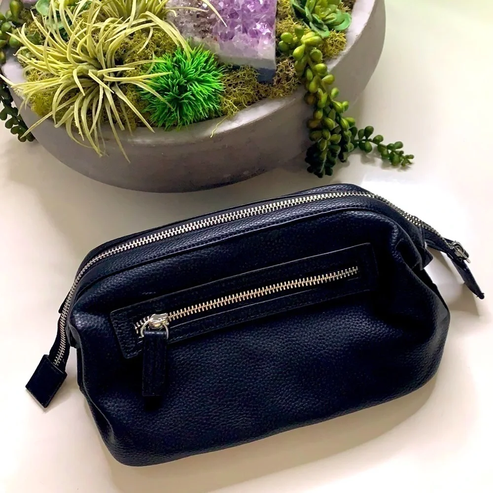 Calvin Klein pebble black travel Toiletry carry bag